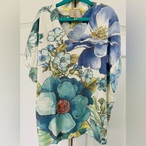 Floral Blouse with Dolman Sleeves